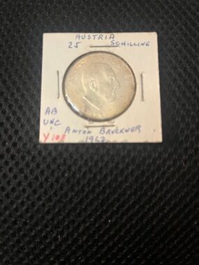 1962 Austria 25 Schilling .800 silver Ab UNC Coin. (MM00302)